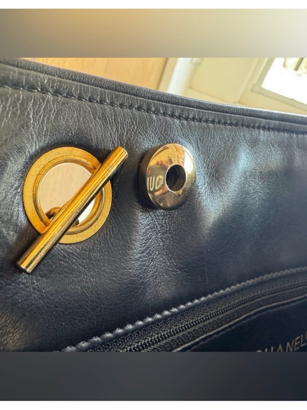 CHANEL Lambskin Black Quilted Leather Shoulder Bag with Gold Chain Straps - Picture 13 of 16